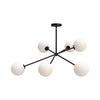 Cassia 40-in Matte Black/Opal Matte Glass 6 Lights Chandeliers
