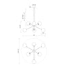 Cassia 40-in Matte Black/Clear Glass 6 Lights Chandelier