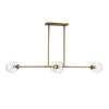 Cassia 48-in Aged Brass/Clear Glass 4 Lights Linear Pendant