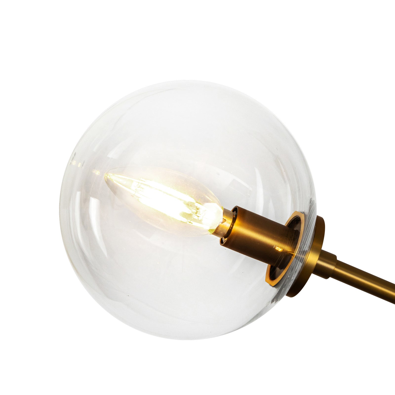 Cassia 48-in Aged Brass/Clear Glass 4 Lights Linear Pendant