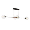 Cassia 48-in Matte Black/Clear Glass 4 Lights Linear Pendant