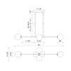 Cassia 48-in Matte Black/Clear Glass 4 Lights Linear Pendant