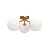 Cassia 17-in Aged Gold/Opal Matte Glass 3 Lights Semi Flush Mount