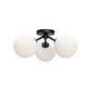 Cassia 17-in Matte Black/Opal Matte Glass 3 Lights Semi Flush Mount