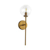 Cassia 1 Head Aged Brass/Clear Glass 1 Light Wall Vanity