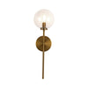 Cassia 1 Head Aged Brass/Clear Glass 1 Light Wall Vanity