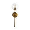 Cassia 1 Head Aged Brass/Clear Glass 1 Light Wall Vanity