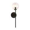 Cassia 1 Head Matte Black/Clear Glass 1 Light Wall Vanity