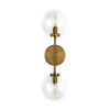 Cassia 20-in Aged Brass/Clear Glass 2 Lights Wall Vanity