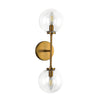 Cassia 20-in Aged Brass/Clear Glass 2 Lights Wall Vanity