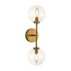 Cassia 20-in Aged Brass/Clear Glass 2 Lights Wall Vanity
