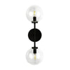 Cassia 20-in Matte Black/Clear Glass 2 Lights Wall Vanity