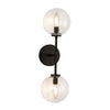 Cassia 20-in Matte Black/Clear Glass 2 Lights Wall Vanity