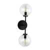 Cassia 20-in Matte Black/Clear Glass 2 Lights Wall Vanity