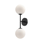 Cassia 6-in Matte Black/Opal Matte Glass 2 Lights Wall/Vanity