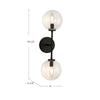 Cassia 20-in Aged Brass/Clear Glass 2 Lights Wall Vanity