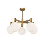 Castilla 29-in Aged Gold/Opal Matte Glass 5 Lights Chandeliers