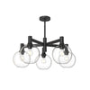 Castilla 29-in Clear Glass/Matte Black 5 Lights Chandeliers