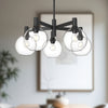 Castilla 29-in Clear Glass/Matte Black 5 Lights Chandeliers