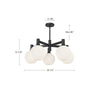 Castilla 29-in Clear Glass/Matte Black 5 Lights Chandeliers