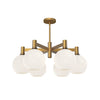 Castilla 29-in Aged Gold/Opal Matte Glass 6 Lights Chandeliers