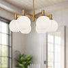 Castilla 29-in Aged Gold/Opal Matte Glass 6 Lights Chandeliers