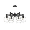 Castilla 29-in Clear Glass/Matte Black 6 Lights Chandeliers