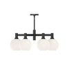 Castilla 29-in Matte Black/Opal Matte Glass 6 Lights Chandeliers
