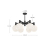 Castilla 29-in Clear Glass/Matte Black 6 Lights Chandeliers