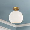 Castilla 10-in Aged Gold/Opal Matte Glass 1 Light Flush Mount