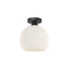 Castilla 10-in Matte Black/Opal Matte Glass 1 Light Flush Mount