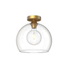 Castilla 12-in Aged Gold/Clear Glass 1 Light Flush Mount