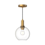 Castilla 8-in Aged Gold/Clear Glass 1 Light Pendant
