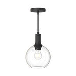 Castilla 8-in Clear Glass/Matte Black 1 Light Pendant