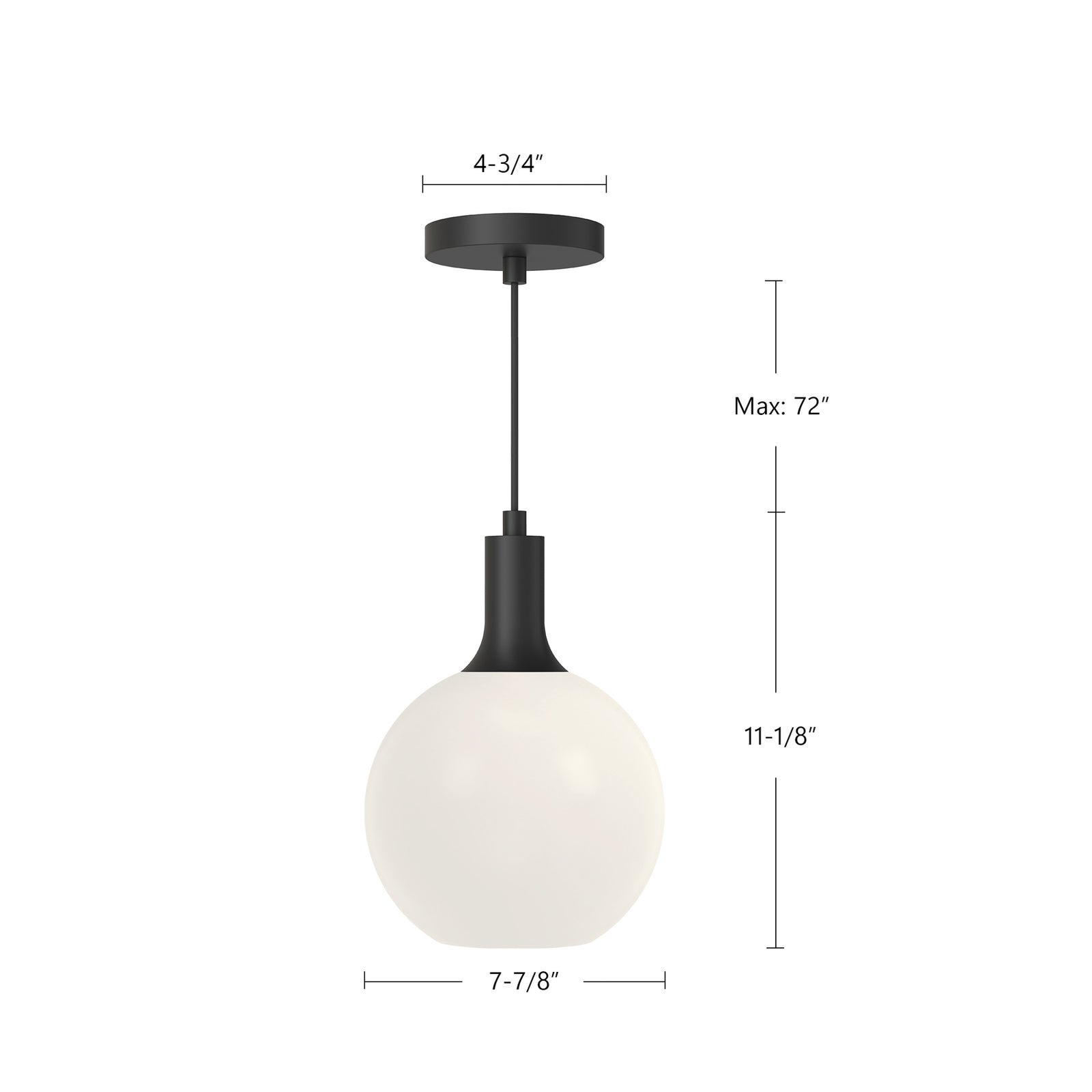Castilla 8-in Clear Glass/Matte Black 1 Light Pendant