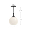 Castilla 10-in Matte Black/Opal Matte Glass 1 Light Pendant