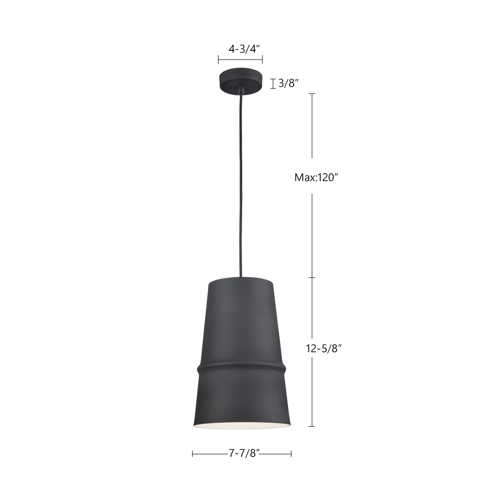 Castor 8-in Black 1 Light Pendant