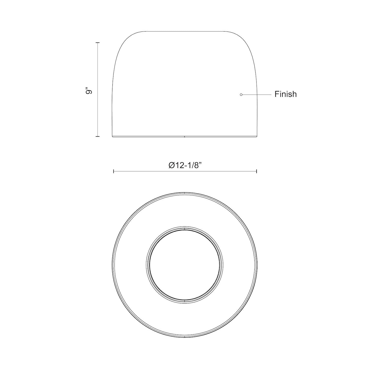 Cayne 12-in Black/White LED Flush Mount