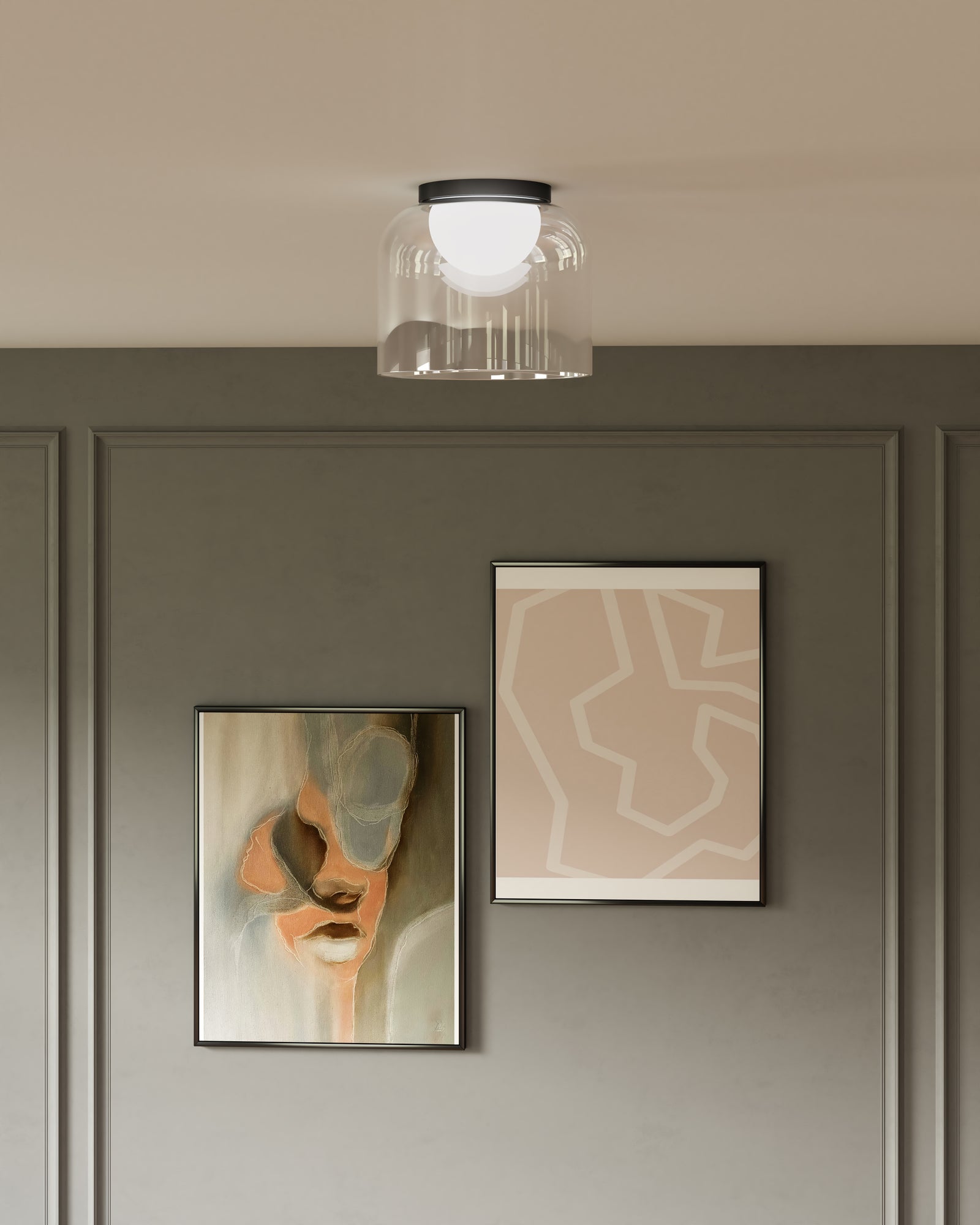 Cedar 8-in Black/Clear LED Flush Mount