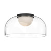 Cedar 12-in Black/Clear LED Flush Mount