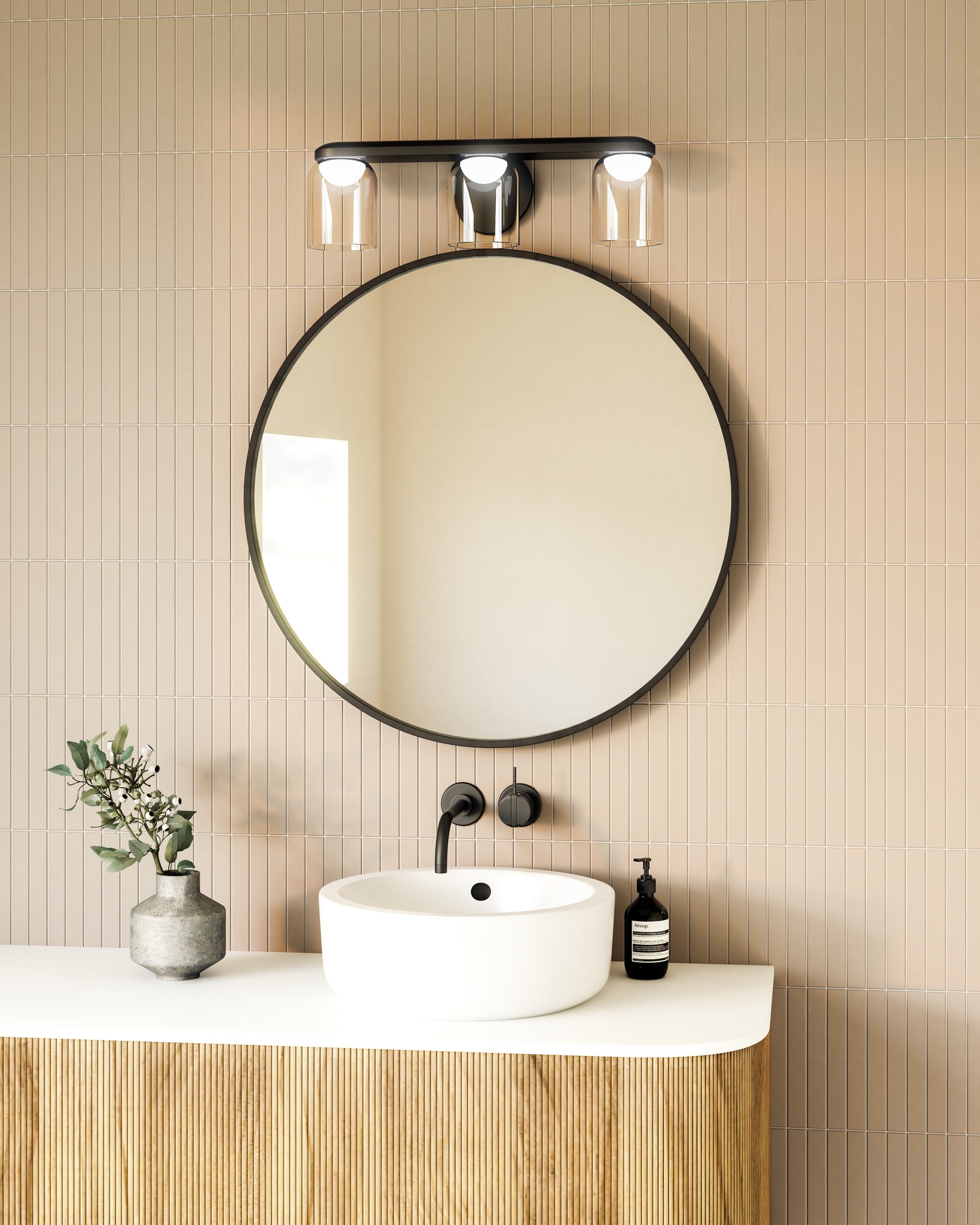 Cedar 20-in Black/Clear LED Vanity