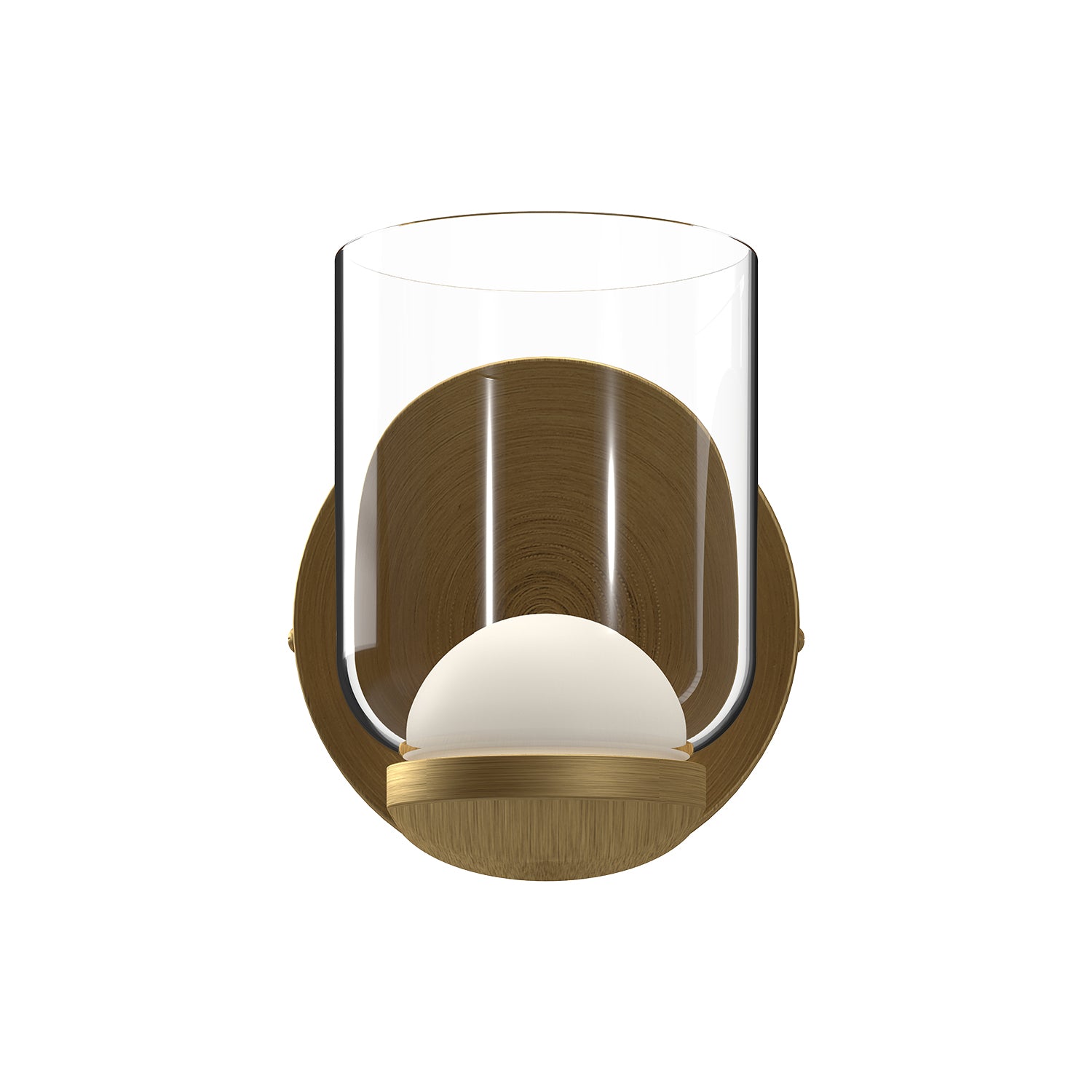 Cedar 4-in Brushed Gold/Clear LED Wall Sconce