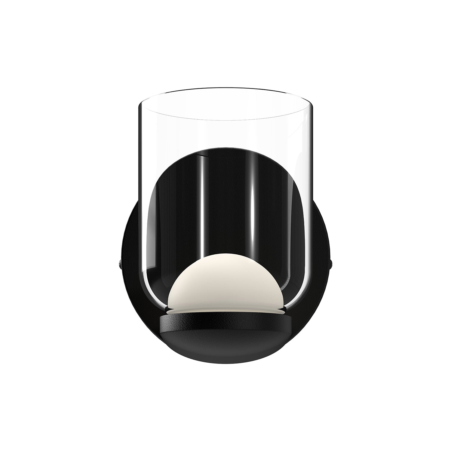 Cedar 4-in Black/Clear LED Wall Sconce