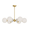 Celia 30-in Brushed Gold/Opal Glass 6 Lights Chandeliers