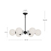 Celia 30-in Matte Black/Opal Glass 6 Lights Chandeliers