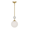 Celia 8-in Brushed Gold/Opal Glass 1 Light Pendant