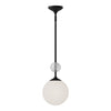 Celia 8-in Matte Black/Opal Glass 1 Light Pendant