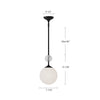 Celia 8-in Matte Black/Opal Glass 1 Light Pendant
