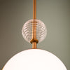 Celia 8-in Brushed Gold/Opal Glass 1 Light Semi Flush Mount