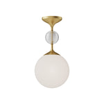 Celia 8-in Brushed Gold/Opal Glass 1 Light Semi Flush Mount